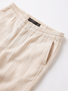 Men's Beige 100% Cotton Regular Fit Pant