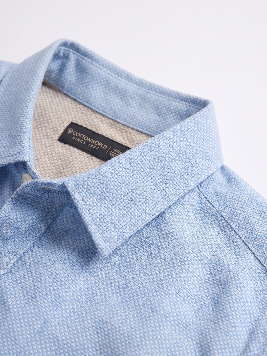 Men's 100% Cotton Regular Fit Shirt Sky