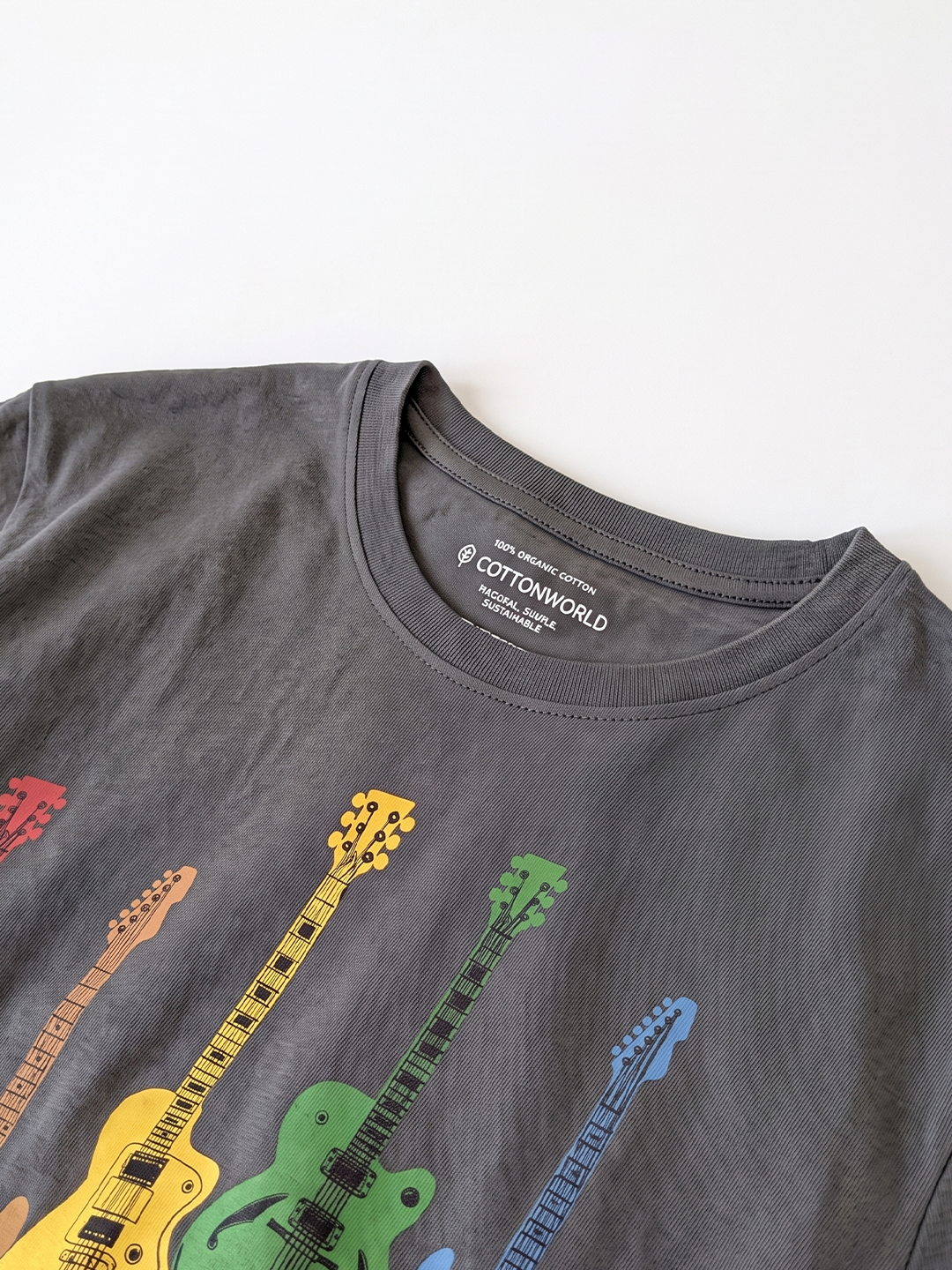 Men's 100% Organic Cotton Regular Fit Tshirt Charcoal