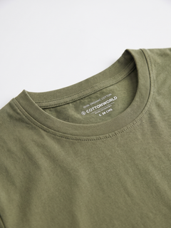 Men's Green 100% Organic Cotton Regular Fit Tshirt