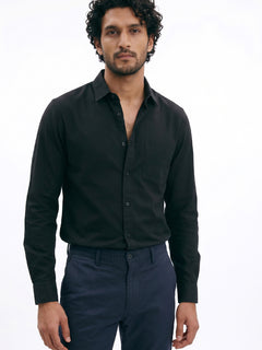 Men's Black 100% Cotton Regular Fit Shirt