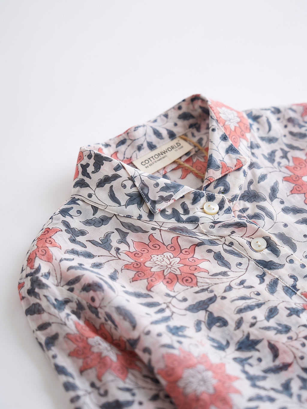 Women's Cotton Silk Boxy Fit Blouse Peach