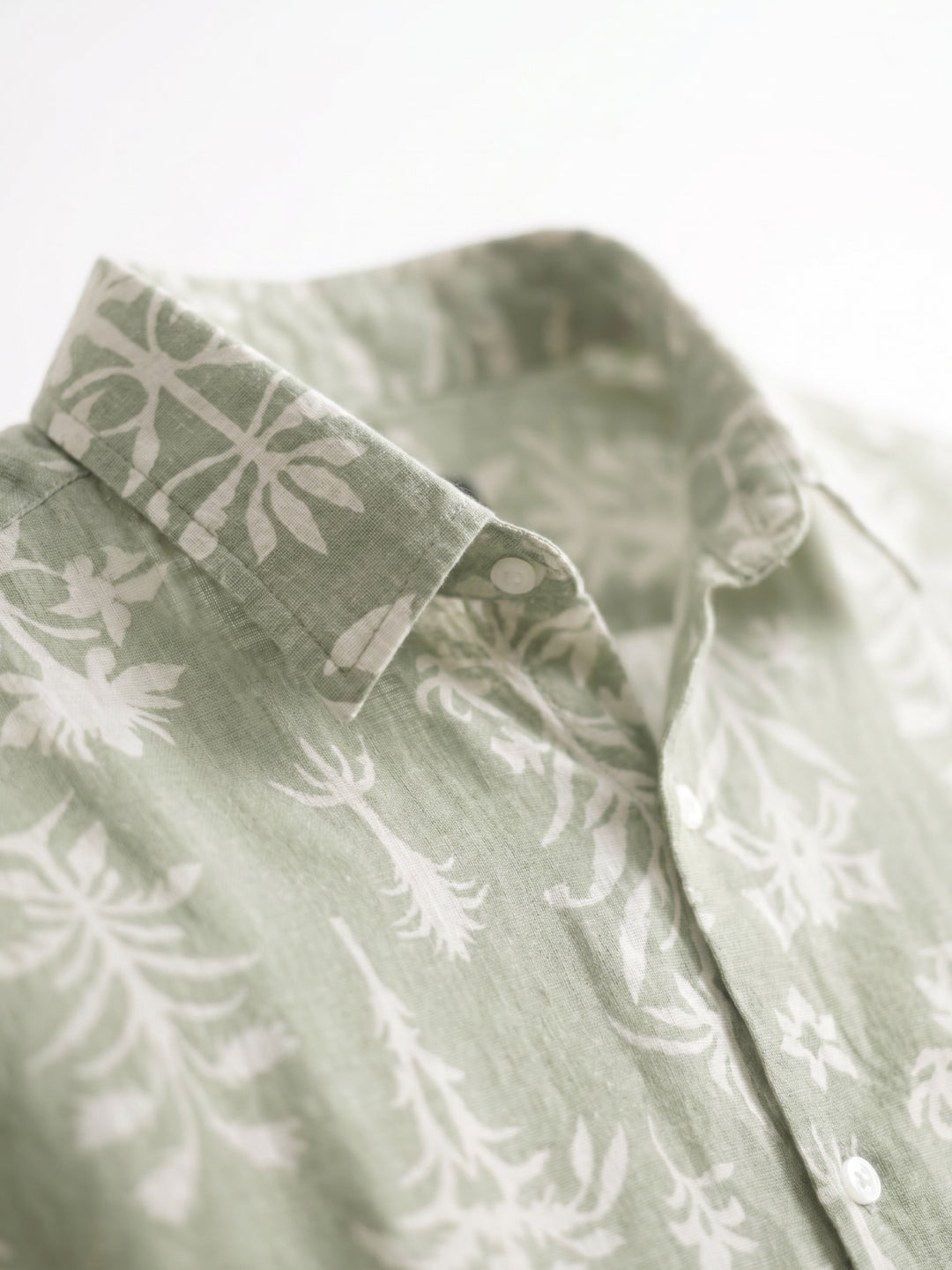 Men's Green Tencel Linen Regular Fit Shirt