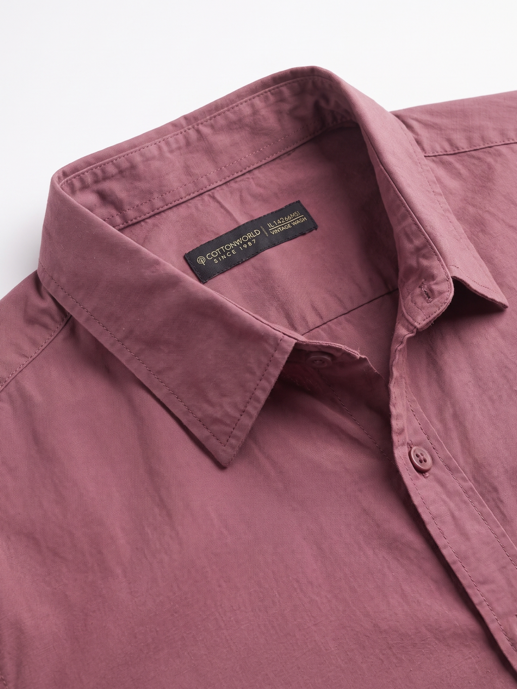 Men's 100% Cotton Regular Fit Shirt Wine