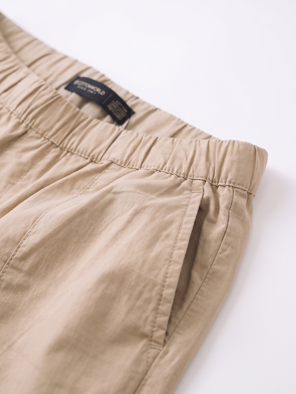 Men's 100% Cotton Loose Fit Pants Button Zip Khaki