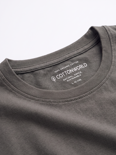 Men's 100% Organic Cotton Regular Fit Tshirt Charcoal