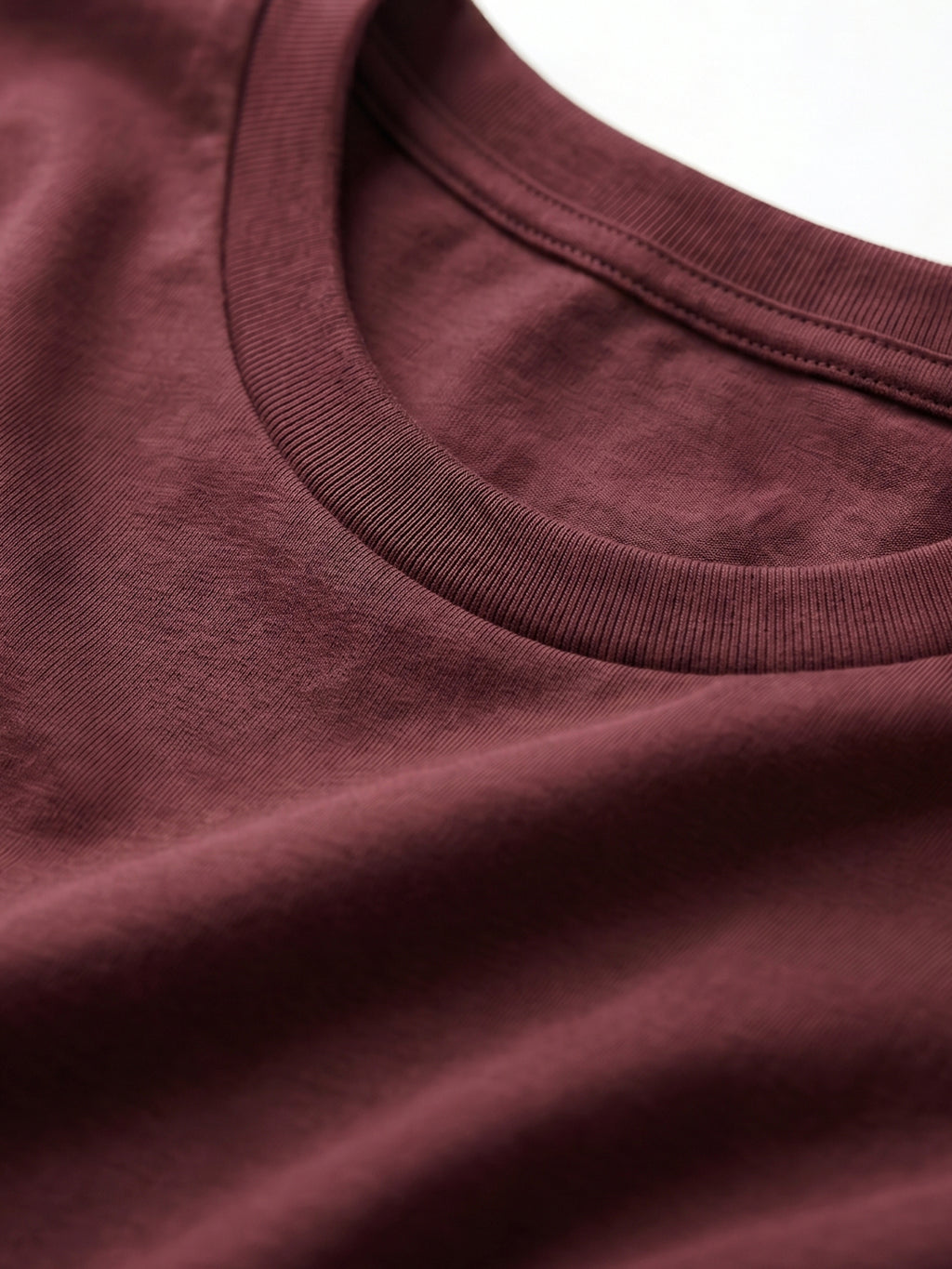 Men's Wine Cotton Bamboo Elastane Regular Fit Tshirt