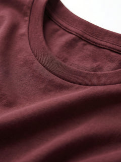 Men's Wine Cotton Bamboo Elastane Regular Fit Tshirt