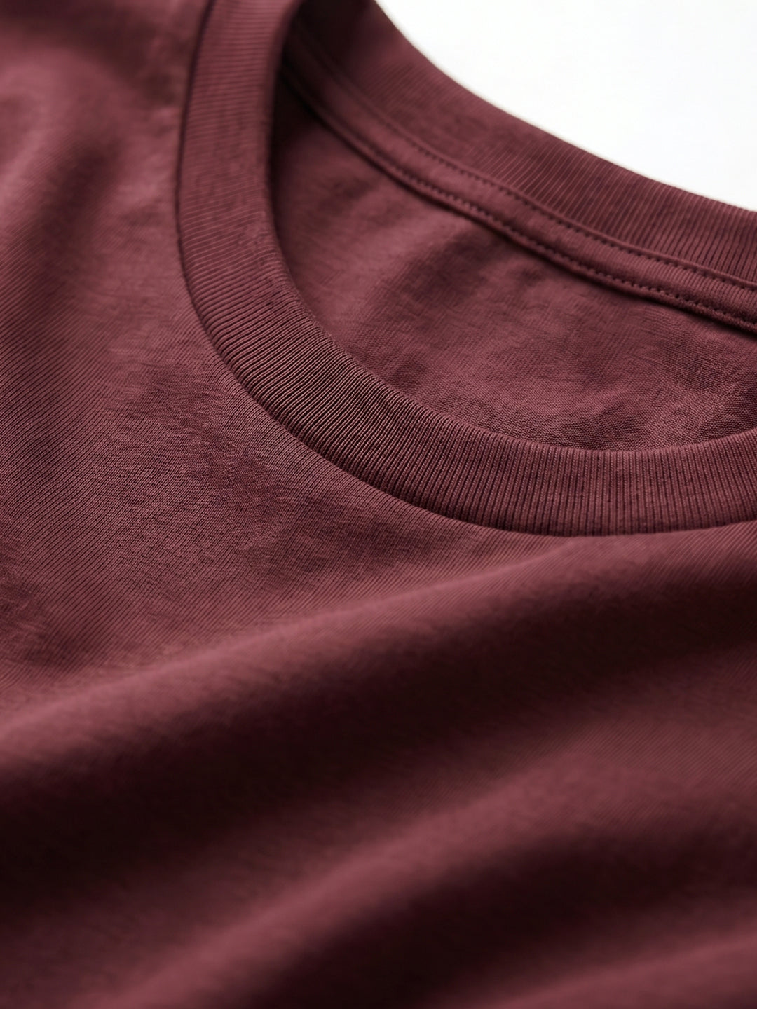 Men's Wine Cotton Bamboo Elastane Regular Fit Tshirt