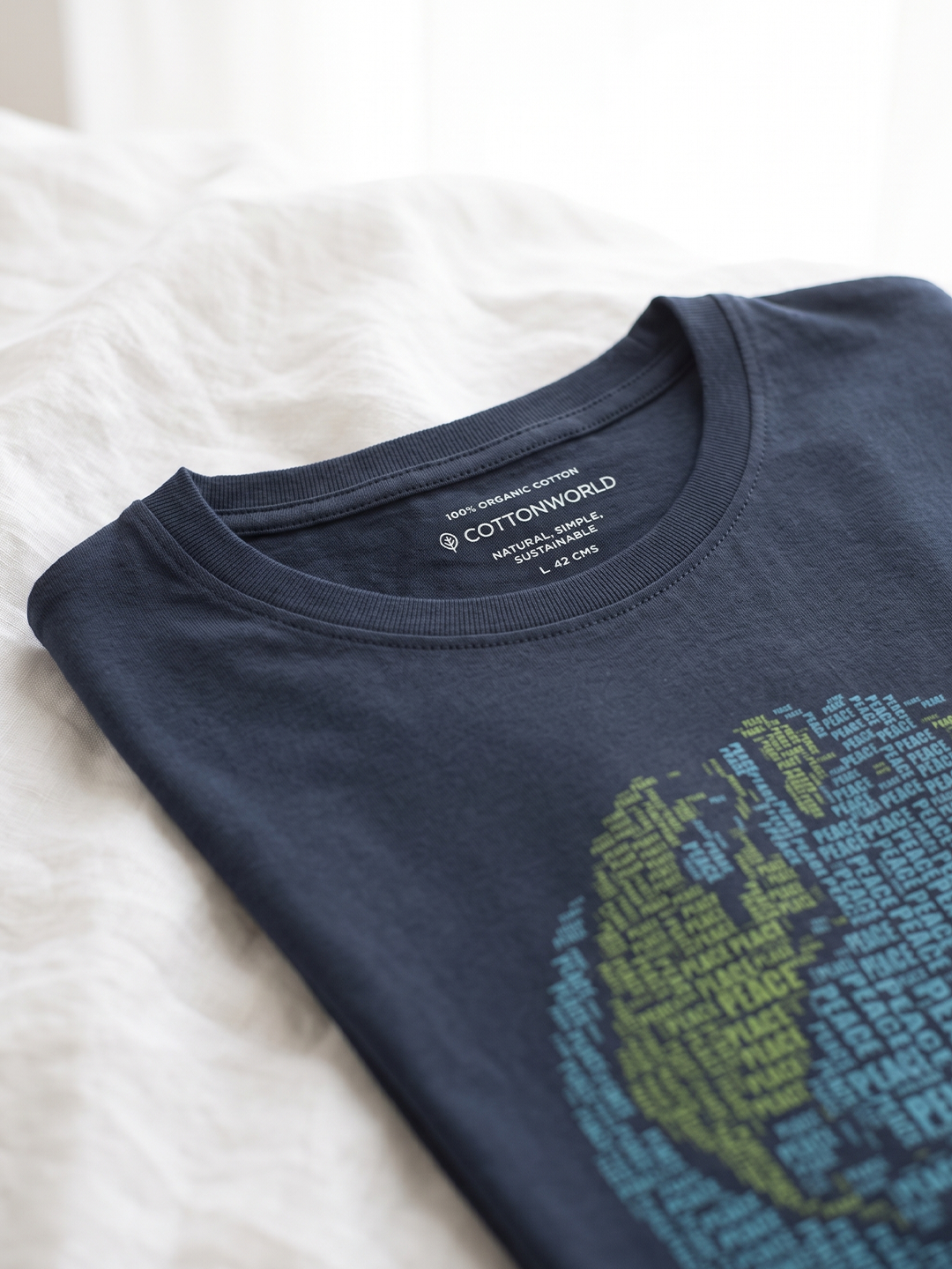 Men's Navy 100% Organic Cotton Regular Fit Tshirt