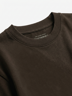 Men's Brown 100% Organic Cotton Regular Fit Tshirt