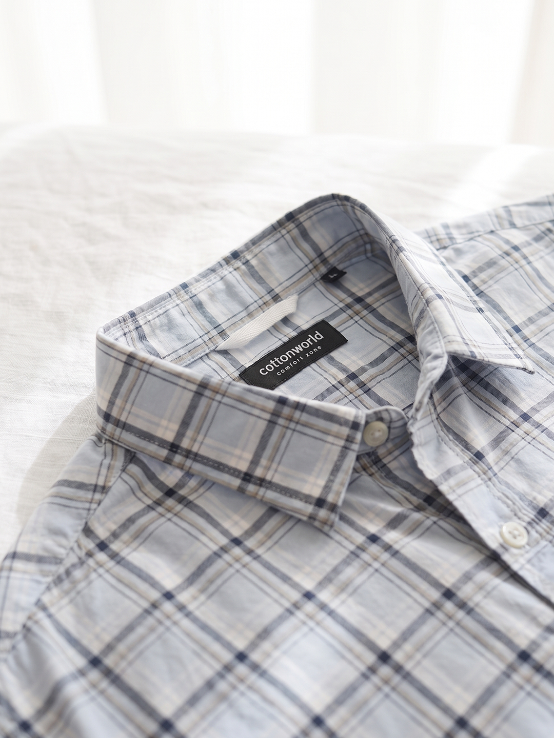 Men's 100% Cotton Regular Fit Shirt Sky