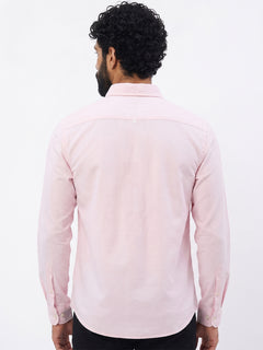Men's Pink 100% Cotton Regular Fit Shirt