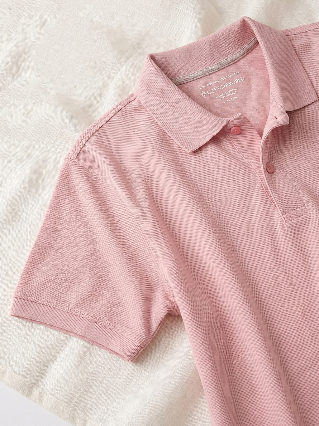 Men's 100% Organic Cotton Regular Fit Tshirt Pink
