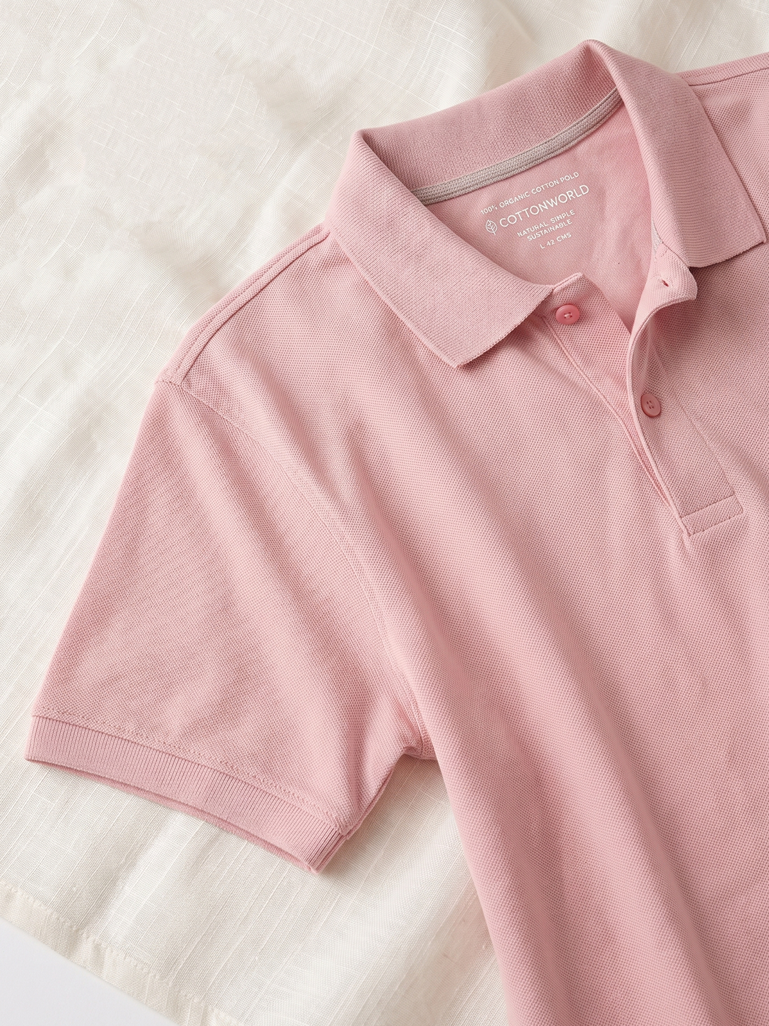 Men's 100% Organic Cotton Regular Fit Tshirt Pink