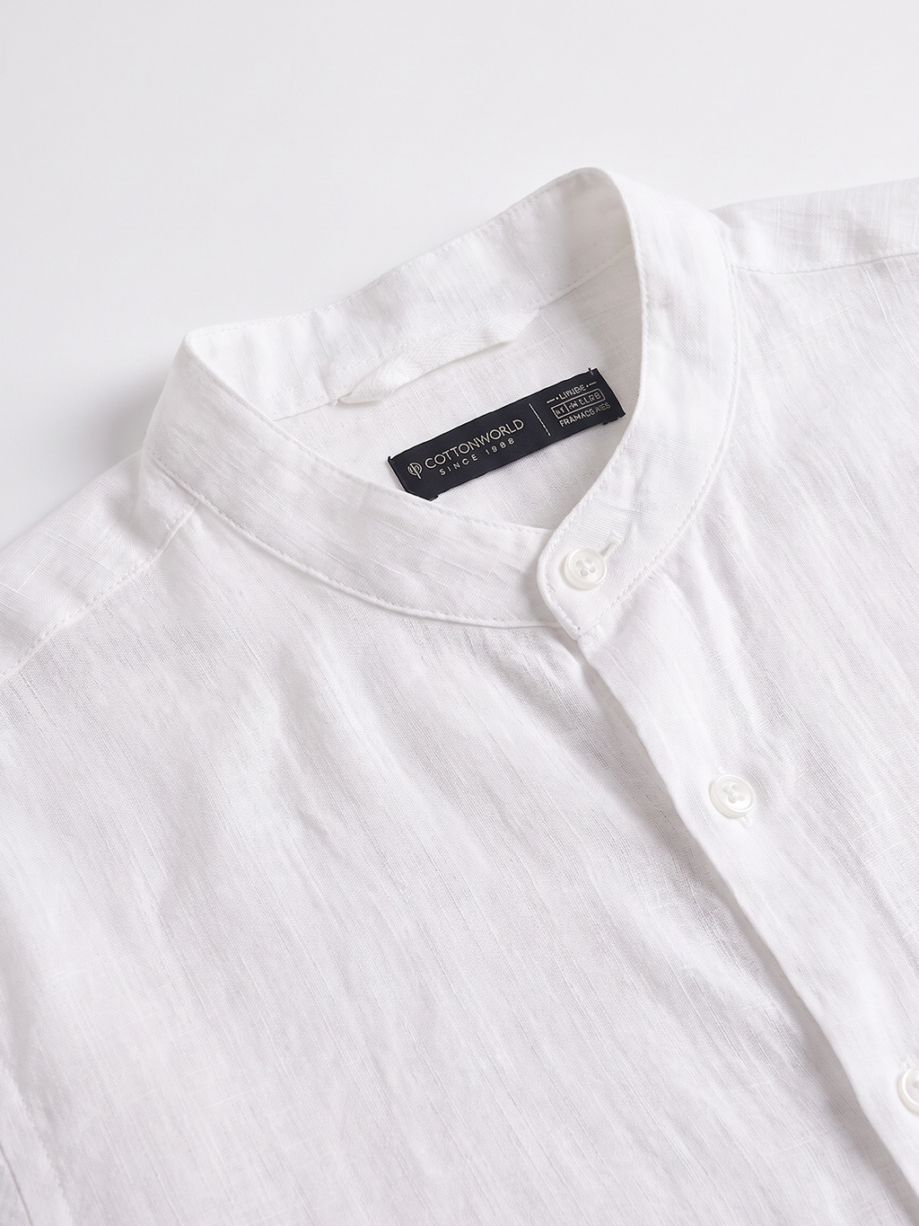 Men's 100% Linen Regular Fit Shirt White
