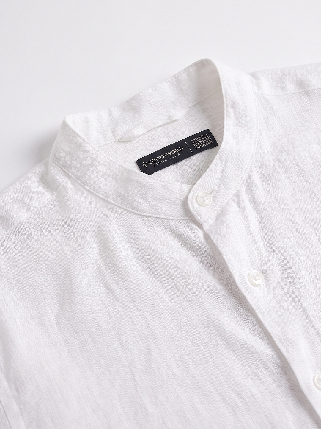 Men's 100% Linen Regular Fit Shirt White