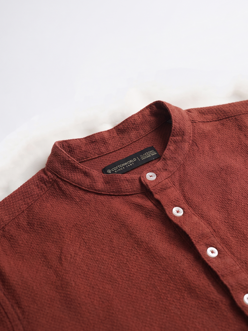 Men's Rust 100% Cotton Regular Fit Shirt