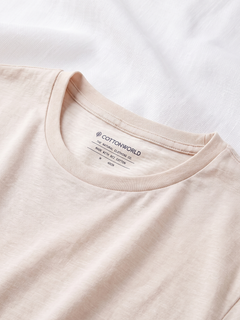 Men's 100% Cotton  Regular Fit Tshirt Natural