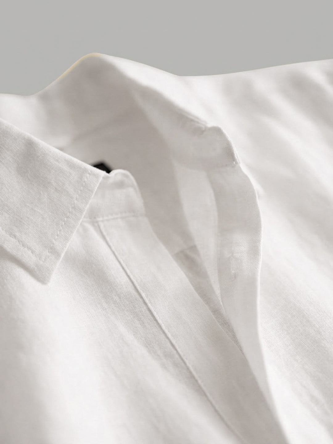 Men's White 100% Linen Regular Fit Shirt