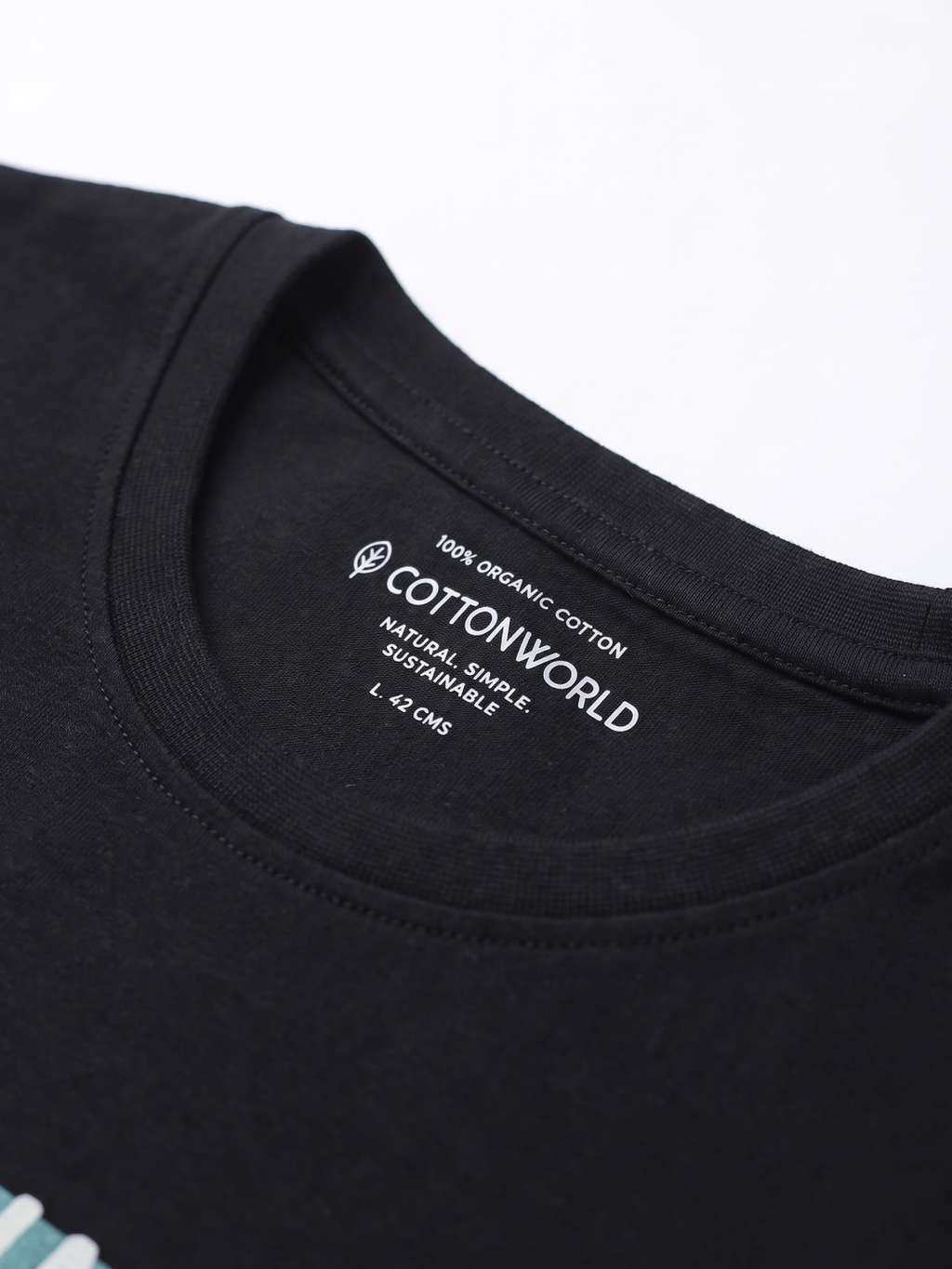 Men's 100% Organic Cotton Regular Fit Tshirt Black