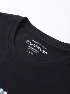 Men's 100% Organic Cotton Regular Fit Tshirt Black
