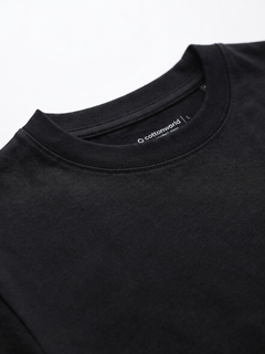 Men's Black Cotton Elastane Slim Fit Tshirt
