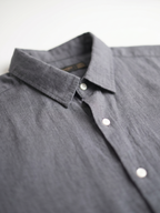 Men's Navy 100% Linen Regular Fit Shirt