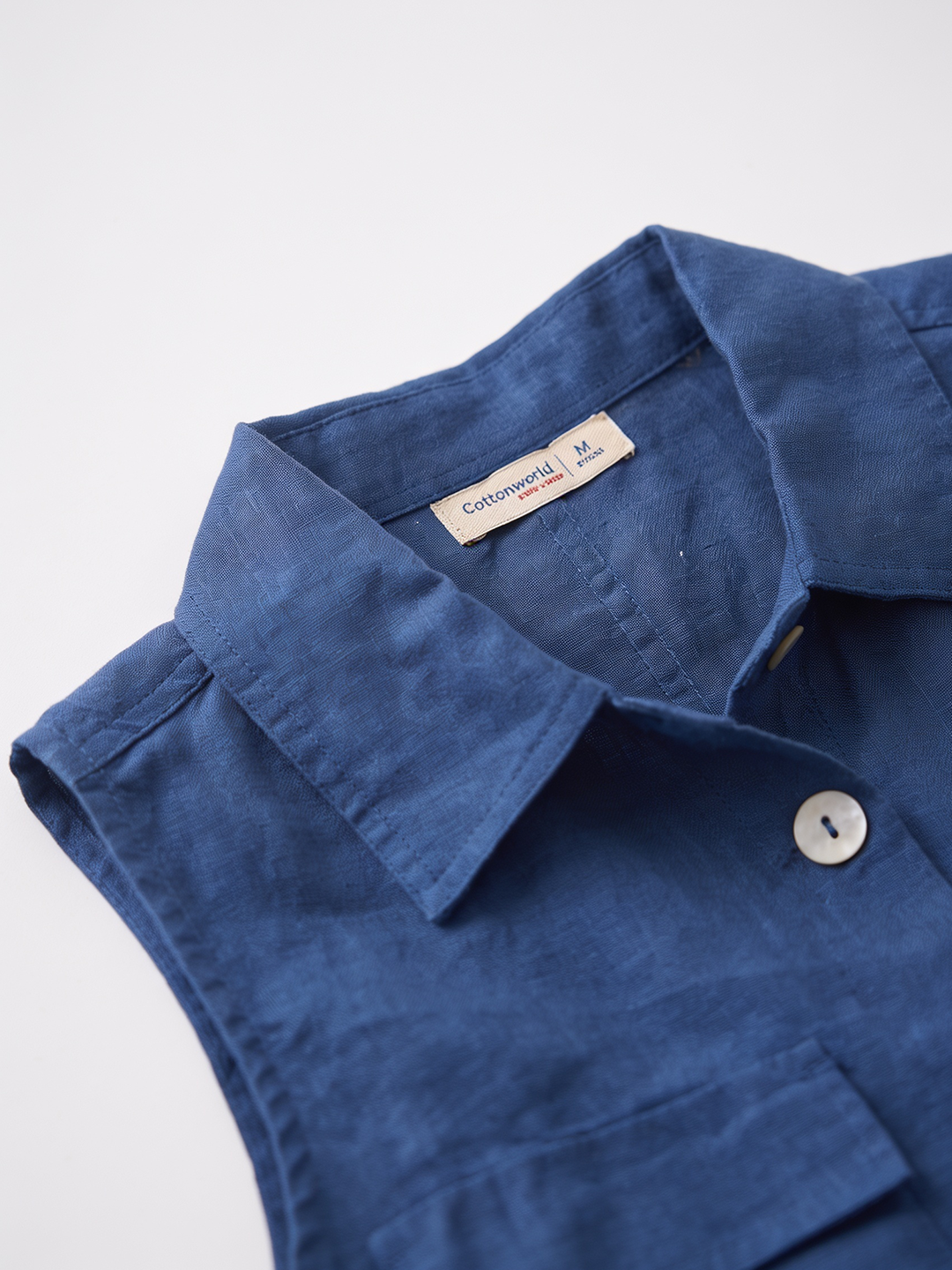 Women's 100% Linen Regular Fit Blouse Navy