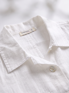 Women's 100% Linen Regular Fit Blouse White