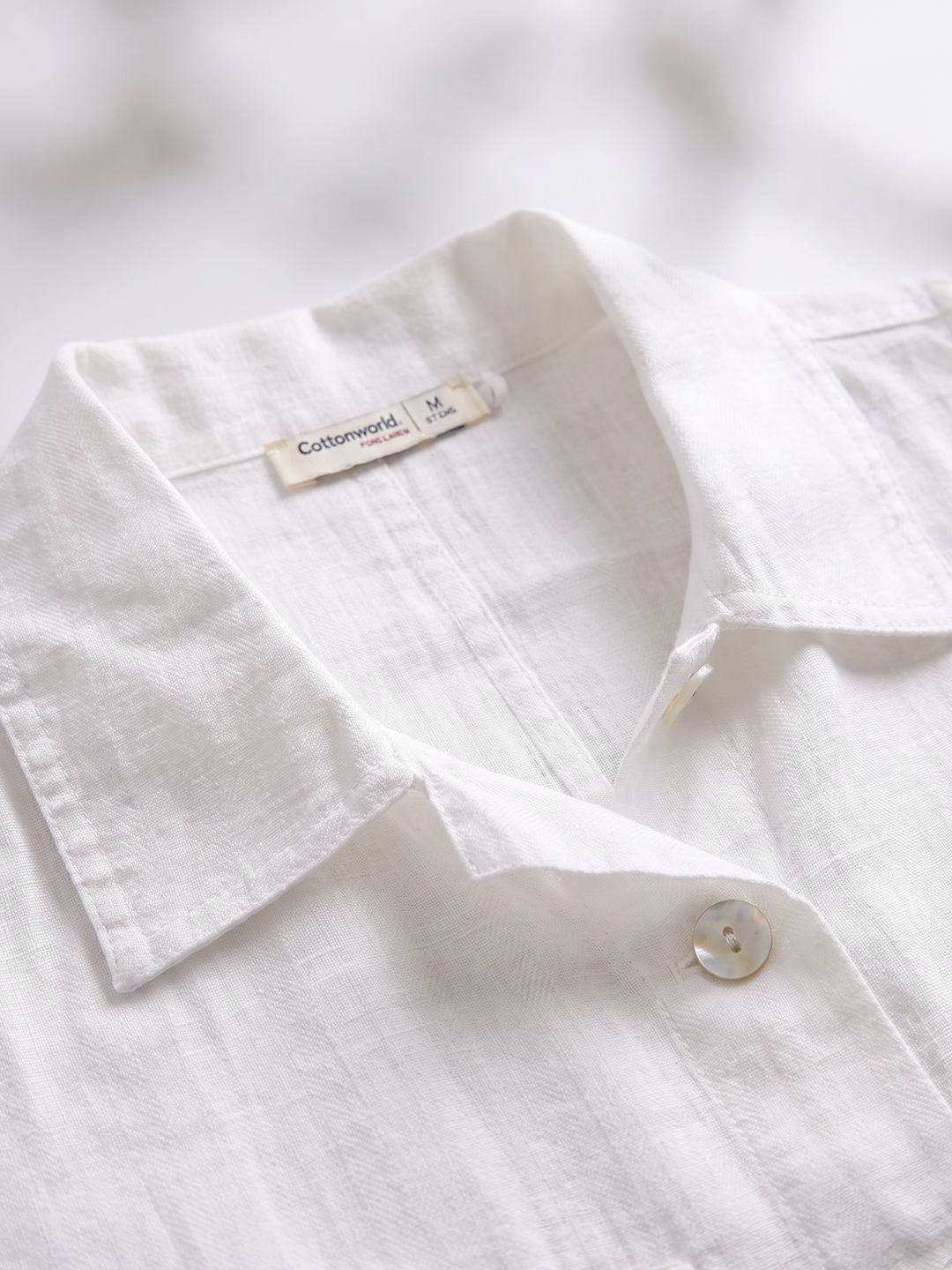 Women's 100% Linen Regular Fit Blouse White