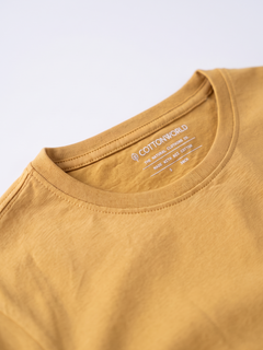 Men's 100% Cotton Regular Fit Tshirt Mustard