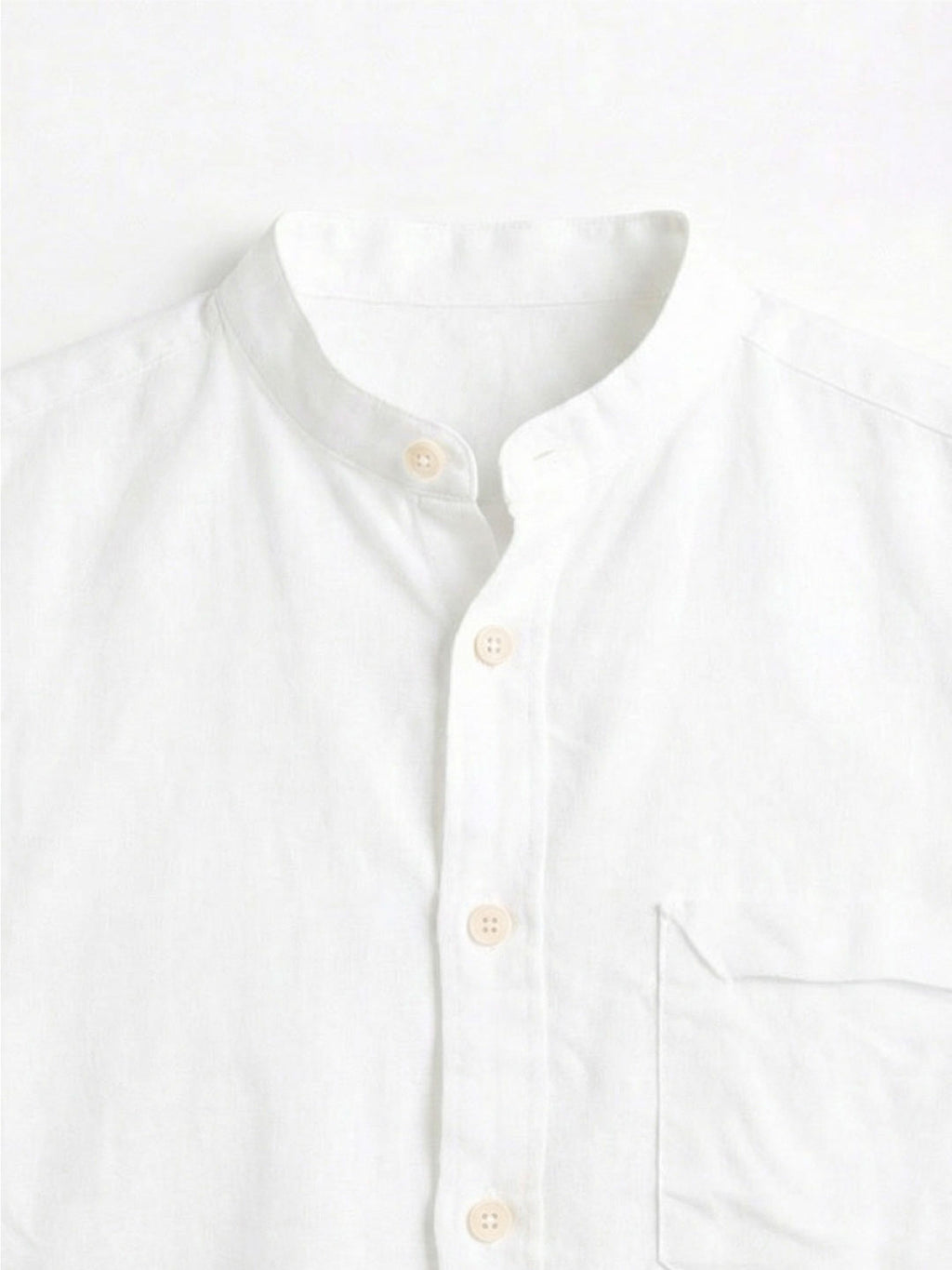 Men's White Linen Cotton Regular Fit Shirt