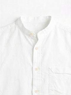 Men's White Linen Cotton Regular Fit Shirt