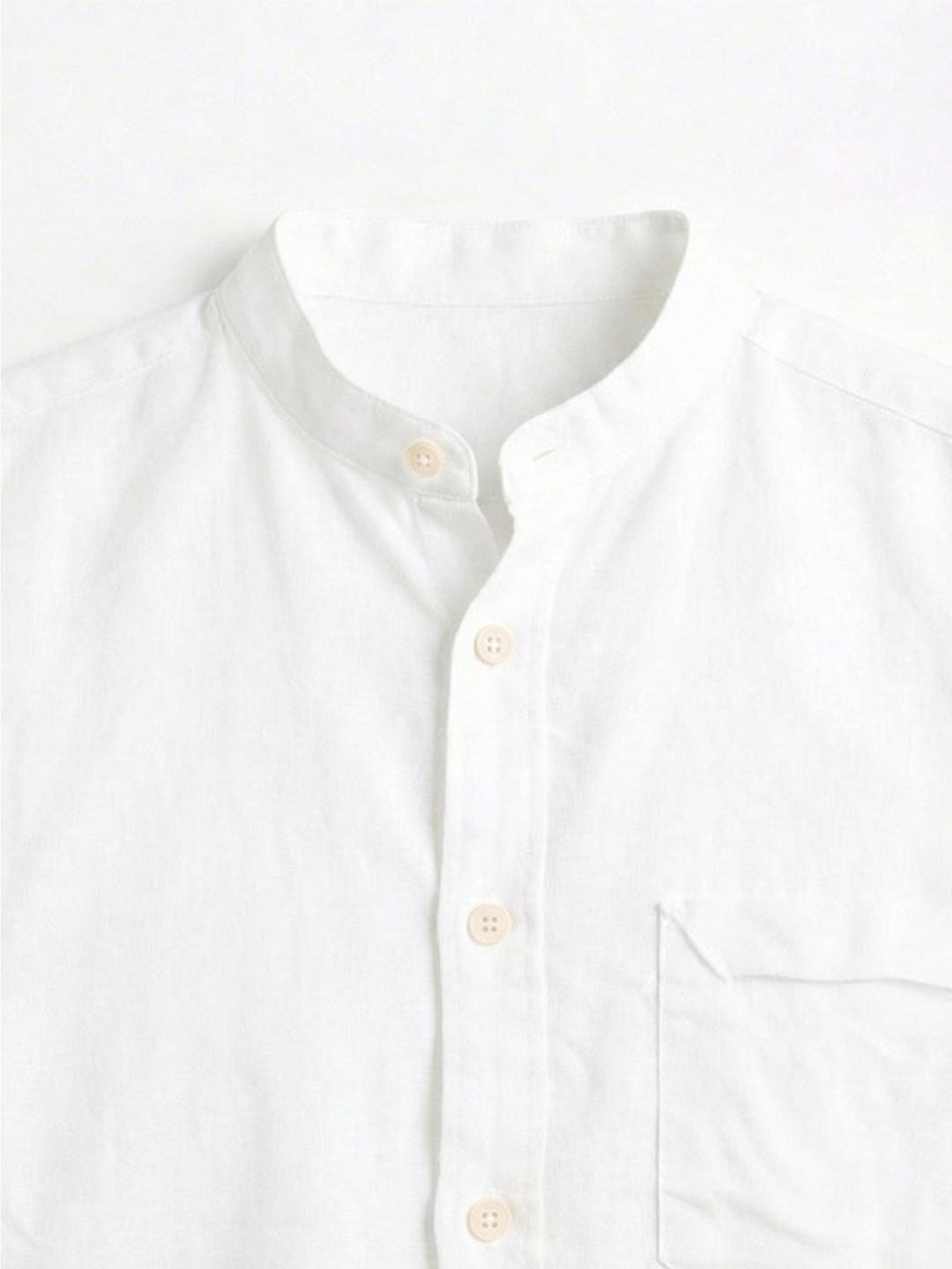 Men's White Linen Cotton Regular Fit Shirt