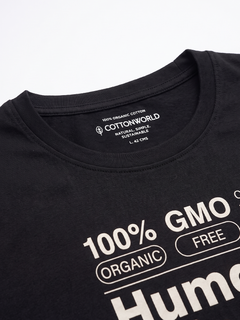 Men's 100% Organic Cotton Regular Fit Tshirt Black