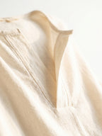 Men's Offwhite Cotton Polyester Loose Fit Shirt