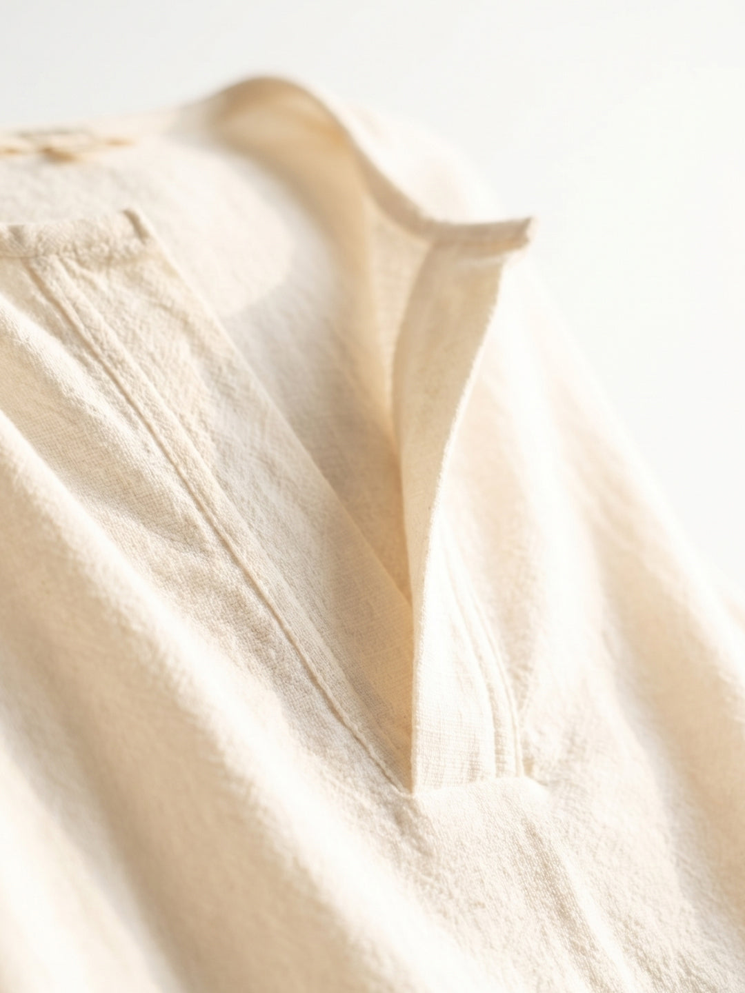 Men's Offwhite Cotton Polyester Loose Fit Shirt