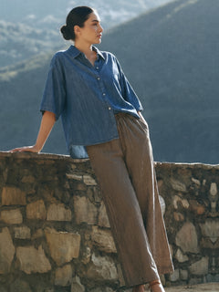 Women's Brown 100% Cotton Regular Fit Culotte