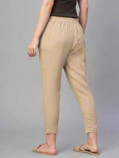 Women’s Linen Slim Fit Pant Khaki