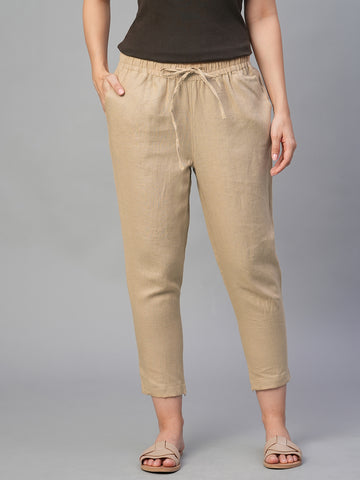 Women’s Linen Slim Fit Pant Khaki