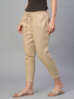 Women’s Linen Slim Fit Pant Khaki