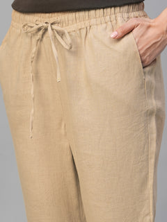 Women’s Linen Slim Fit Pant Khaki