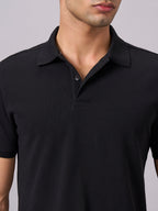 Men's Black 100% Organic Cotton Regular Fit Tshirt
