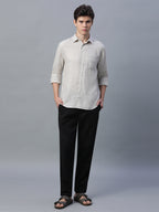 Men's Natural 100% Linen Regular Fit Shirt