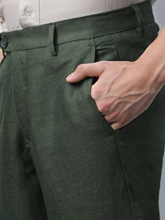 Men’s Linen Regular Fit Pant Green