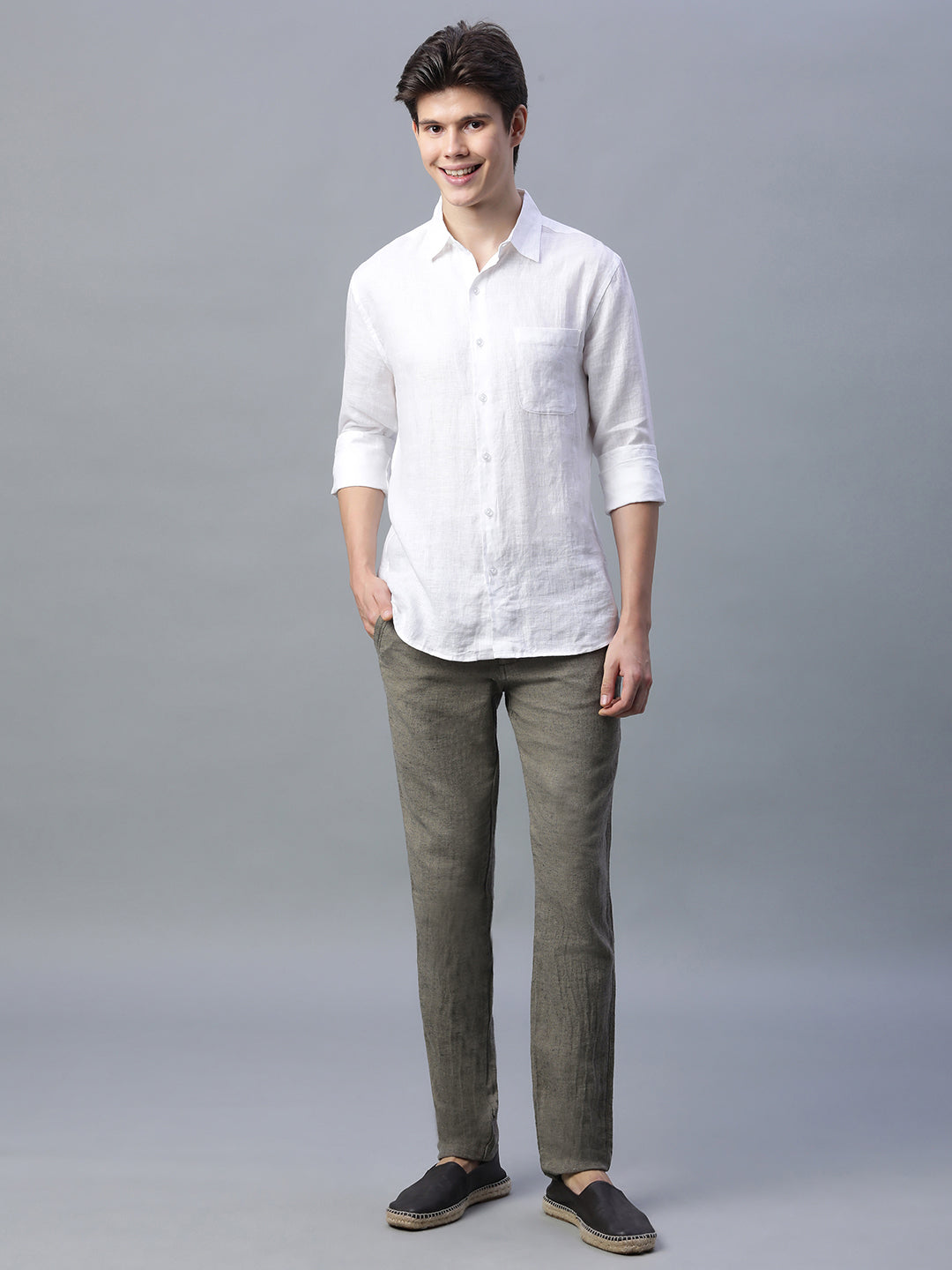Men's Avenue Cotton Linen Slim Fit Pant