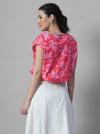 Women's Pink 100% Cotton Regular Fit Blouse