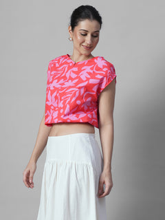 Women's Pink 100% Cotton Regular Fit Blouse