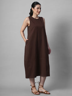 Women's Brick 100% Organic Cotton Regular Fit Knit Dress